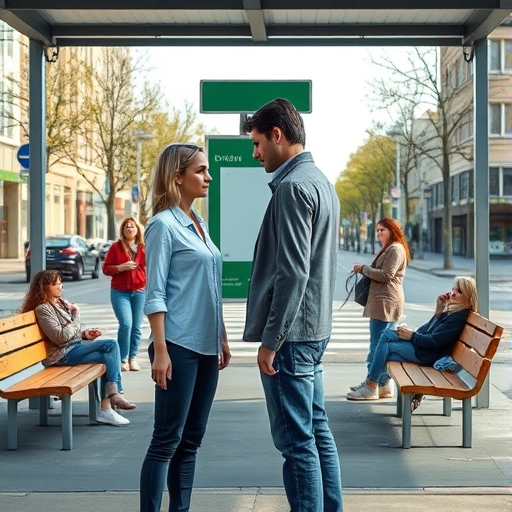 Confusión en la parada del autobús