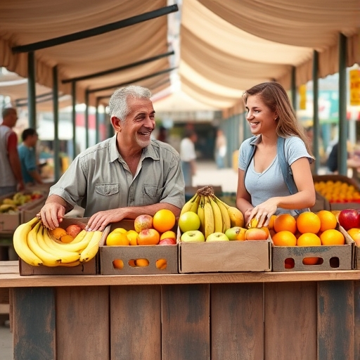 El vendedor ambulante y su amiga leal