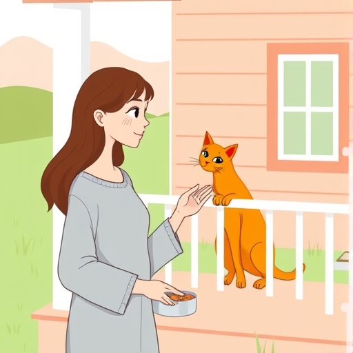 窗边的橘猫与新邻居
