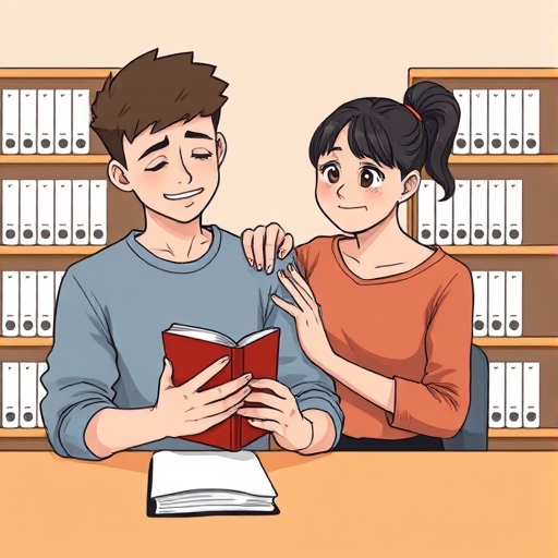 图书馆里的微笑缓解