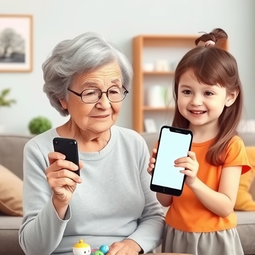 Abuela y el móvil nuevo