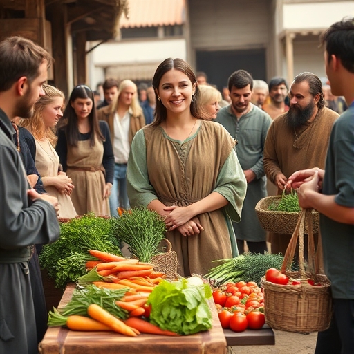 La mujer en el mercado medieval
