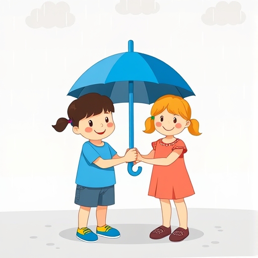 雨中共享的伞