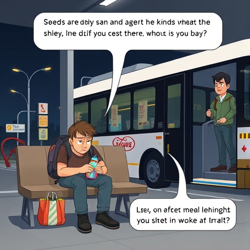 Pasajero en el último autobús