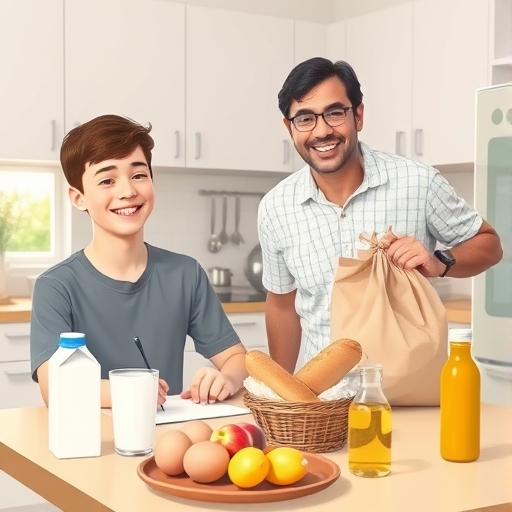 Correos entre tío y sobrino sobre una lista de compras para la casa