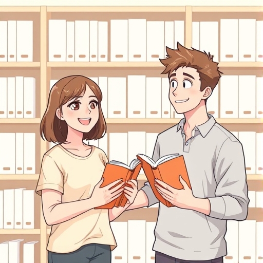 Sonrisa inesperada en la biblioteca