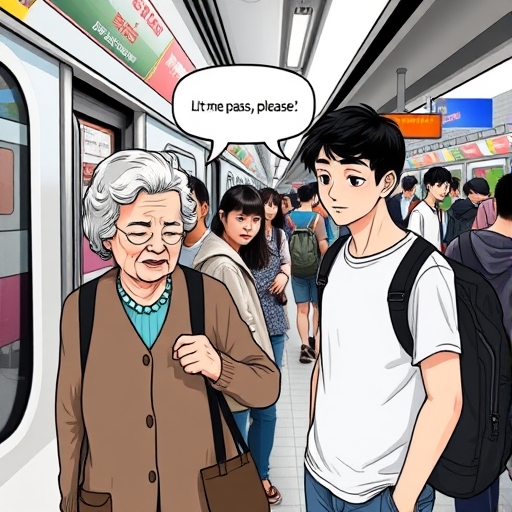 地铁站里的无声争执