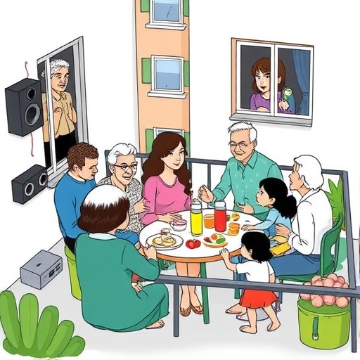 La fiesta en la terraza compartida