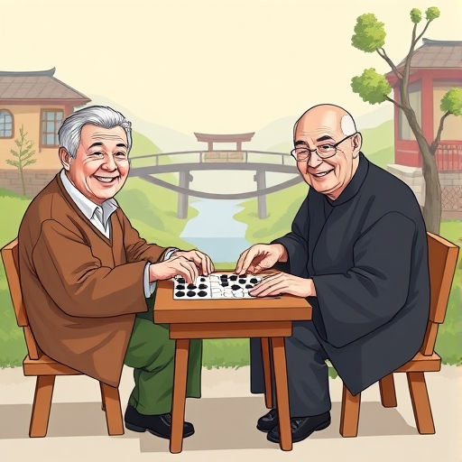 桥头的围棋对局