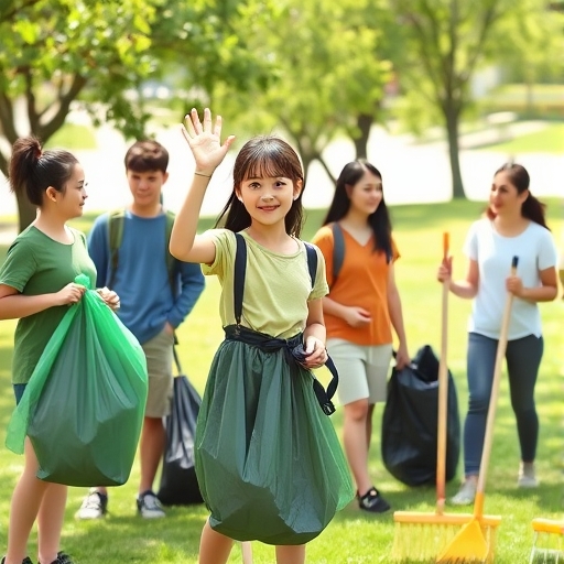 La joven que organizó la limpieza del parque con sus compañeros