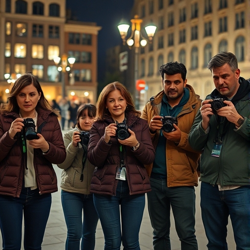 El desafío nocturno en la plaza central