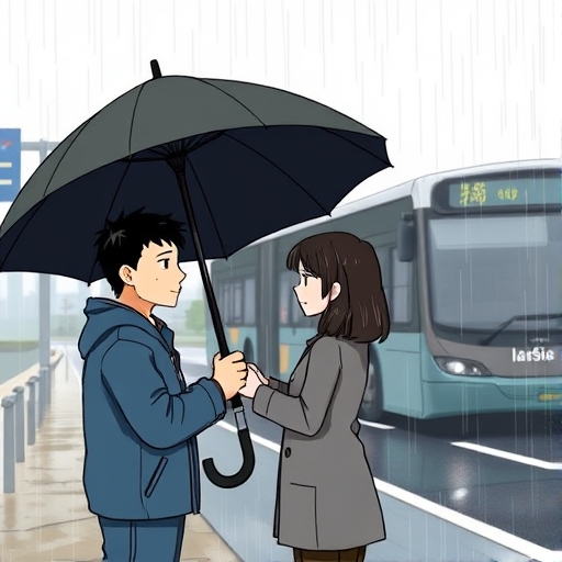 雨中的伞下话别