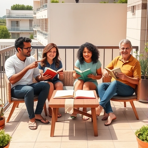 El club de lectura en la terraza