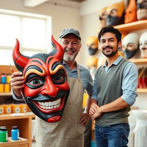 En el taller de máscaras carnavaleras