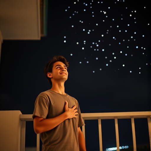 夜晚阳台的星光安慰