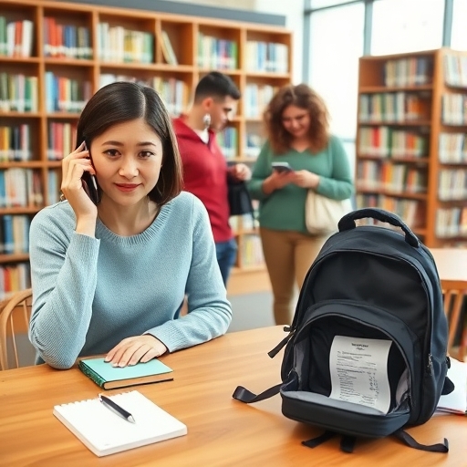 La llamada en la biblioteca
