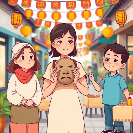 La máscara reveladora en la fiesta del barrio