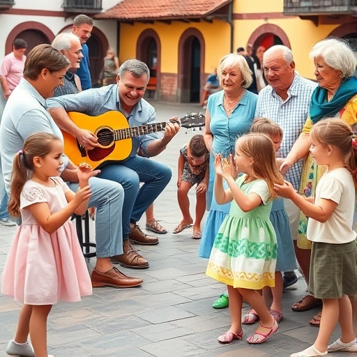 El baile y la guitarra en la plaza