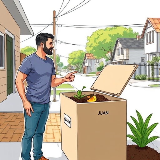 El vecino y la compostera comunitaria