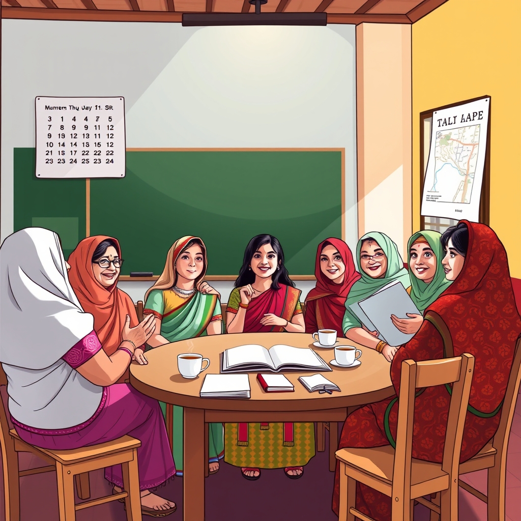 महिला स्वयं सहायता समूह की मीटिंग