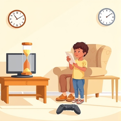 El reloj de arena en la habitación iluminada