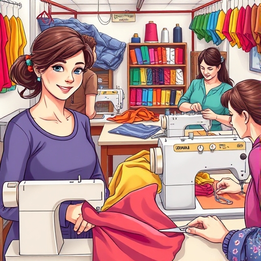 Horas que se escapan en el taller de costura