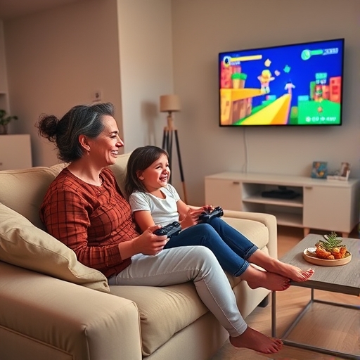 El corazón pixelado en la sala de estar