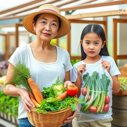 菜市场蔬果的挑挑拣拣