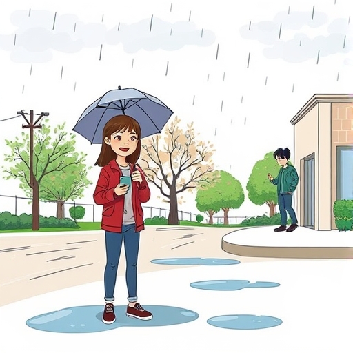 Esperando bajo la lluvia digital