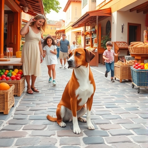 El perro en la plaza del mercado