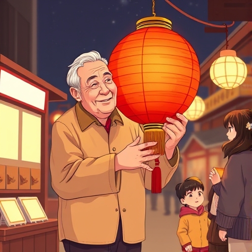 夜市灯火下的守望者