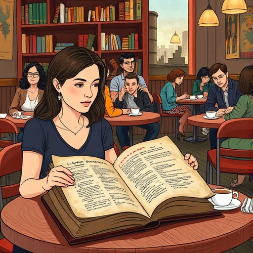 El libro misterioso en el café literario