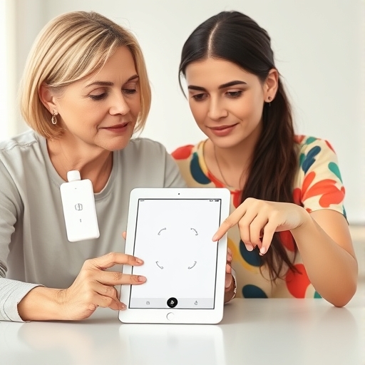 La hija ayuda a su madre con la medicación