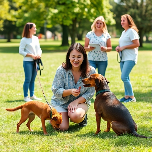 Charla en el parque mientras cuidas mascotas