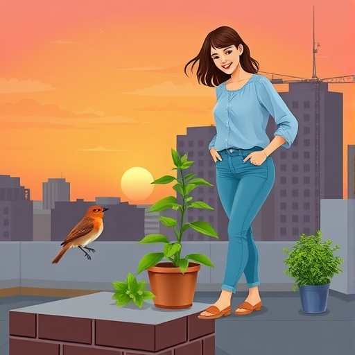 Sunset Over the Rooftop Greens
