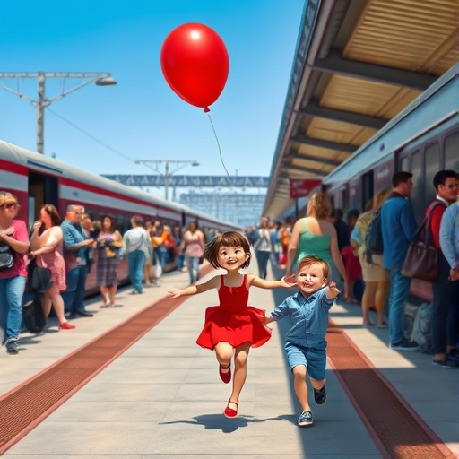 The Lost Balloon at the Train Station