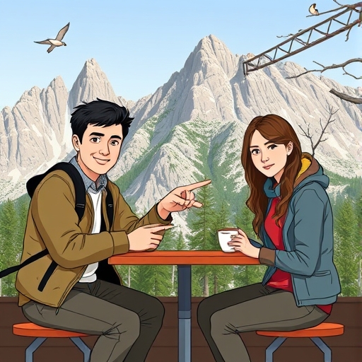 Confidence Brewing at a Mountain Cafe