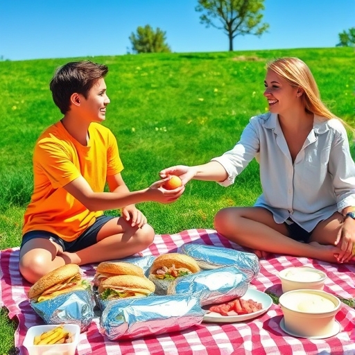 Friends Share a Picnic in the Park