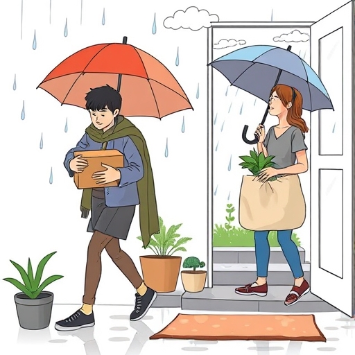 Switching Spaces in a Rainy Garden Flat