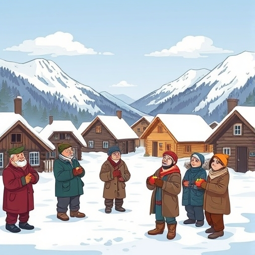 Shifting Storms Over the Alpine Village