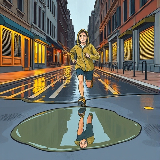 Midnight Jog on Rainy Streets