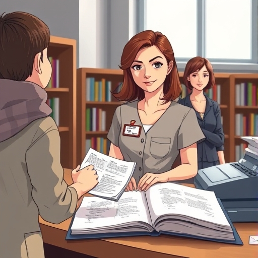 Behind the Library Desk