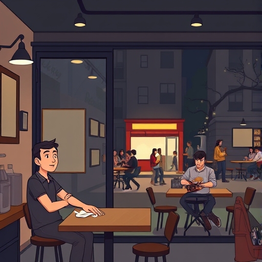 Night Time Talk at the Small Restaurant