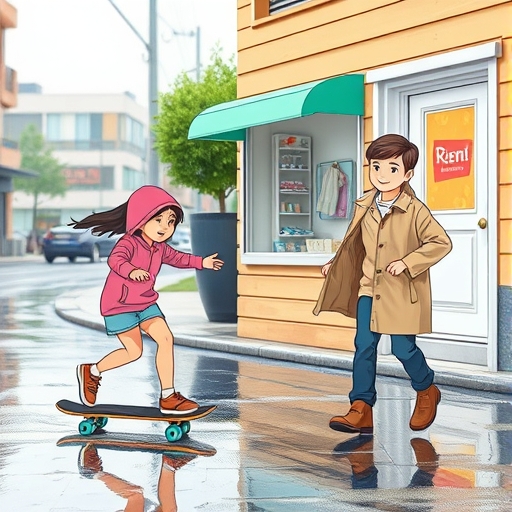 Skateboarding Rain