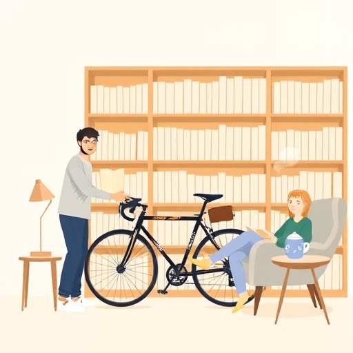 Bicycle and Bookcase