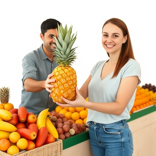 Woman Buys Pineapple
