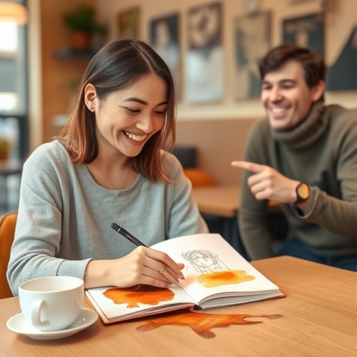 카페 드로잉의 커피 얼룩