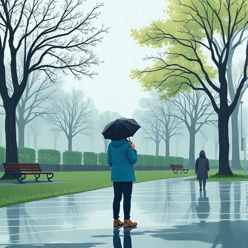 下雨的公园