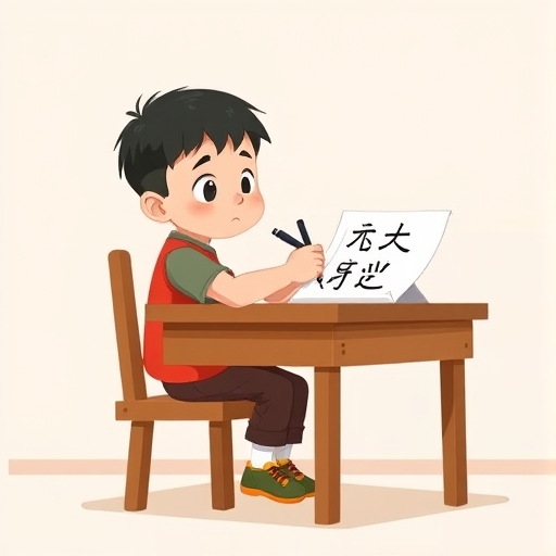 弟弟学习汉字