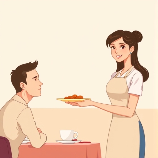 服务员的笑容
